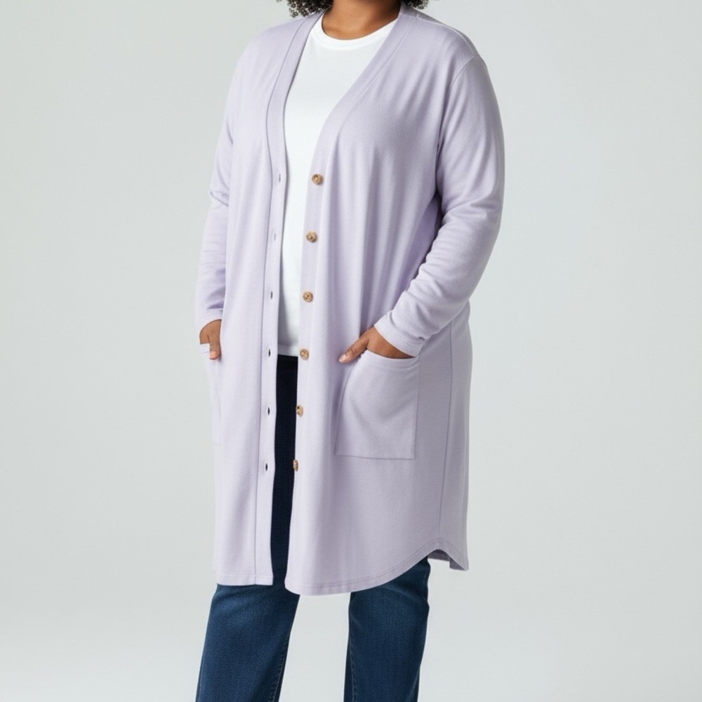 White‎ Long Cardigan Sweater